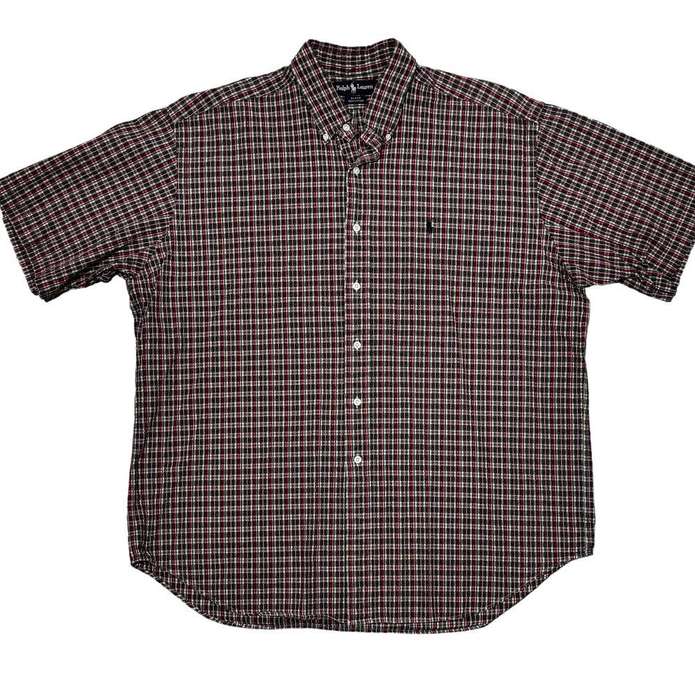 Men's Ralph Lauren Blake Collection Plaid Button Down Short Sleeve Shirt Size XL - Picture 2 of 7
